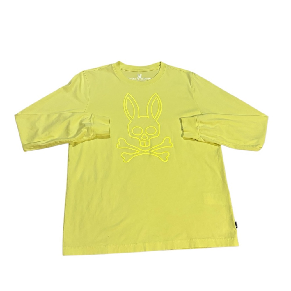 Psycho Bunny‎ Owen Bunny Long Sleeve Tee Yellow Size Small